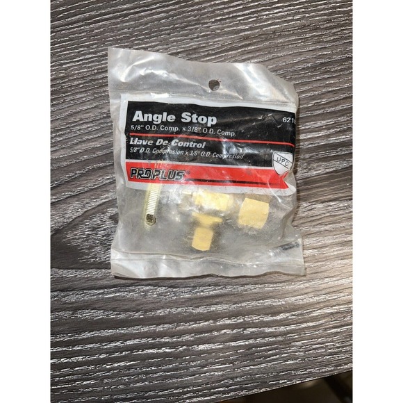 2 PCS 5/8" OD (1/2" NOM) X 3/8" OD 1/4TURN COMPRESSION ANGLE STOP VALVE pro plus - Picture 1 of 5